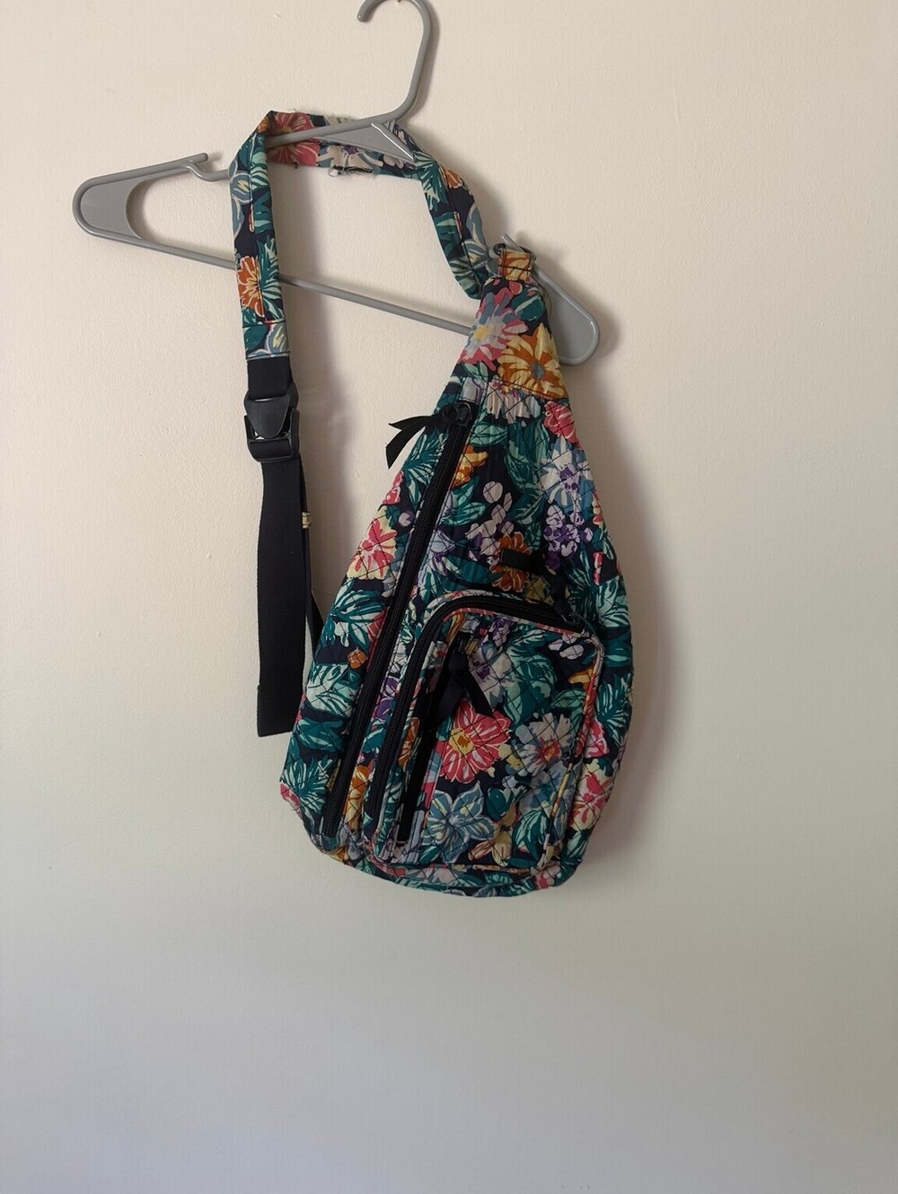 Vera Bradley Happy Blooms Floral Sling Backpack Crossbody Bag Preppy